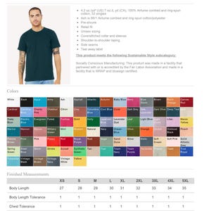 Puede incluir: Camiseta unisex Bella+Canvas Jersey Tee 3001 de color verde azulado oscuro. Fabricada en 100% algod&oacute;n Airlume peinado y hilado en anillos. Disponible en una amplia gama de colores y tallas, de XS a 5XL. Corte retail y pre-encogida.
