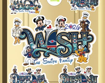 Custom Disney Cruise Magnet 2026, Personalized Stateroom Door Decor Treasure Adventure Wish Fantasy Dream Wonder Magic Destiny Believe