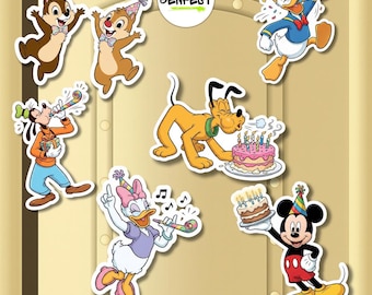 Personalized Mickey and Friends Cruise Birthday Magnet, Disney Inspired Birthday Cake Cruise Door Magnet, Family Cruise Ship Stateroom Door