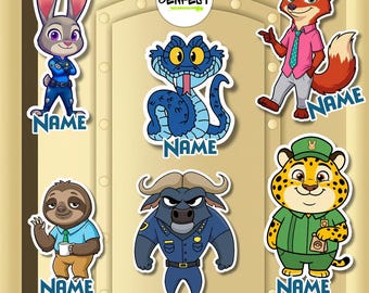 Trendy Personalized Zootopia 2 Characters Magnets Zootopia Disney Cruise Line Magnet, Judy Hopps Nick Wilde Magnet, Gary De Snack Chief Bogo
