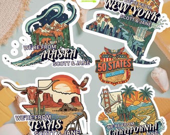 Personalized Trendy States Cruise Door Magnets, Retro Cruise Door Decorations, Disney Door Magnet, Disney Cruise Magnets, State Magnet