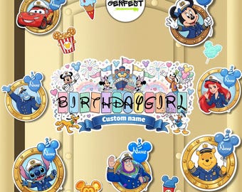 Personalized Disney Cruise Line 2026 Magnet, Mickey and friends Family Cruise Magnet, Personalized Mickey and Friends Cruise Birthday Magnet
