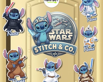 Personalized Lilo & Stitch Cosplay Star Wars Characters Disney Cruise Magnet, Star Wars Day at Sea 2026 Disney stitch war cruise door magnet