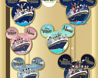 Personalized Disney Cruise Ship Family Magnet, Disney Porthole, Our 1st Disney Cruise Ship Family Magnet, Cruise Door Magnet Disney wish