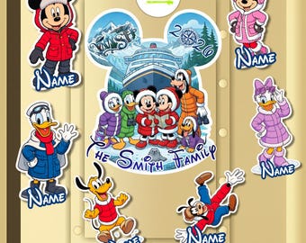 Personalized Alaska Disney Cruise Door Magnets 1st Cruise Magnet Mickey Minnie Donald Daisy Goofy Pluto, Stateroom Decor, Cabin Door