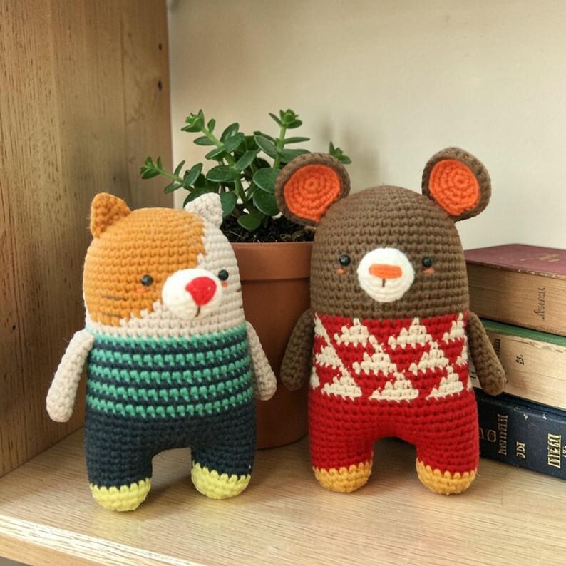 5-in-1 Animal Amigurumi Crochet Pattern, Mouse Cat Dog Rabbit Cow PDF ...