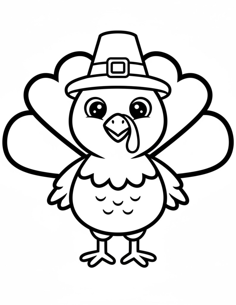 Thanksgiving Coloring Pages, Digital Printable for Fall | Turkey ...