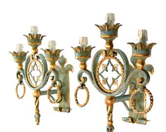 Antieke gotische wandlamp | Vintage handgesmede schans