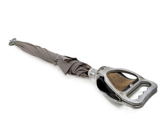 Ombrello vintage con seduta in pelle