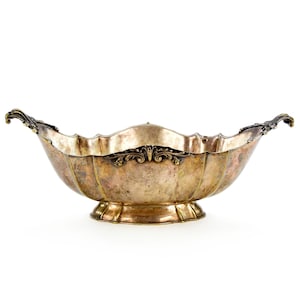 Vintage Silver Plated Fruit Bowl | Mid-Century Centerpiece