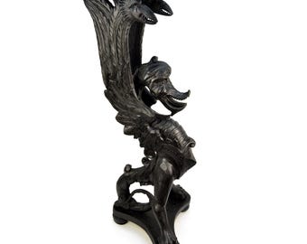 Antique Dragon Carved Flower Stand | Late 19th Century Wooden Plant Stand