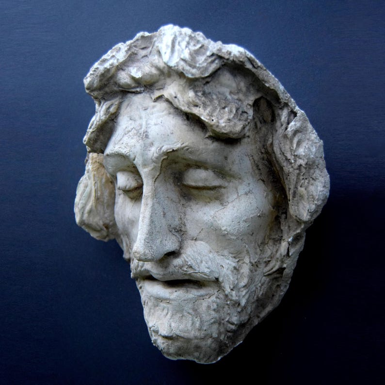 Antique Plaster Death Mask | 19th Century Memento Mori Sculpture ...