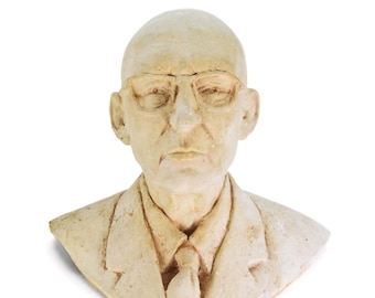 Plaster Bust of a Gentleman | Vintage Sculpture | Classical Home Decor