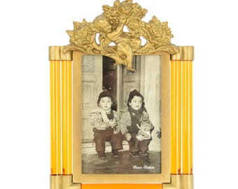 Amber Murano Glass Photo Frame | Brass Angel, Zora da Venezia