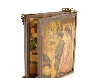Antique Triptych Mirror | Early 20th Century Folding Travel Mirror