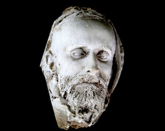 Death Mask | Antique Plaster Cast | Memento Mori Sculpture