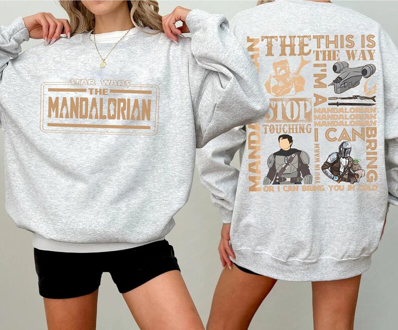 2 Sided The Mandalorian Infographic Comfort Colors Shirt, Mandalorian Vintage Shirt, Starwars Characters Shirt, Mandalorian 90S Bootleg Tee afbeelding 5