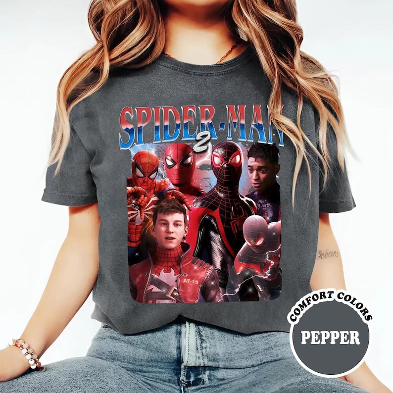 Camiseta vintage pirata de Peter Parker de los 90, camiseta de Spider-Man 2 del MCU, camiseta Comfort Colors de los Vengadores del MCU, para fans del MCU, camiseta de Spidey, camiseta de cómics del MCU imagen 1