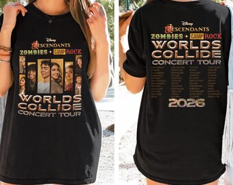 2 Sided Disneyland Descendants Zombies Comfort Colors Shirt, Disneyland Music Festival 2026 Shirt, Descendants Zombies Camp Rock Tee