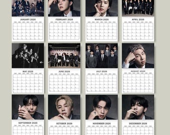 2026 Wall Calendar, BTS Calendars, Arirang World Tour BTS 2026 Kpop Concert Calendars, BTS World Tour 2026 Calendars