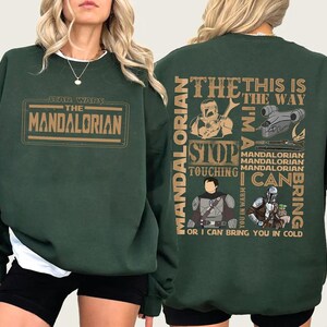 2 Sided The Mandalorian Infographic Comfort Colors Shirt, Mandalorian Vintage Shirt, Starwars Characters Shirt, Mandalorian 90S Bootleg Tee afbeelding 6