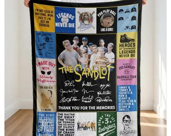 The Sandlot Blanket, 90s Baseball Movie Fleece Throw Blanket, Legends Never Die Sherpa Quilt, Heroes Remembered Fan Gift Cozy Blanket