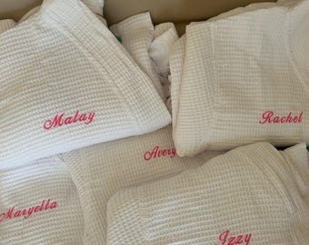 Personalized waffle robes