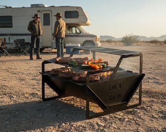 Breaking Bad Portable Fire Pit DXF File | CNC Laser/Plasma Cutting Plans | Camping & Outdoor Cooking Fire Pit Design | Digital Download