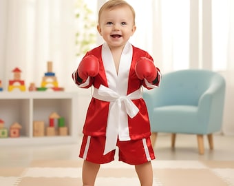 Baby Boxer Costume | Fleece Robe, Shorts & Gloves Set