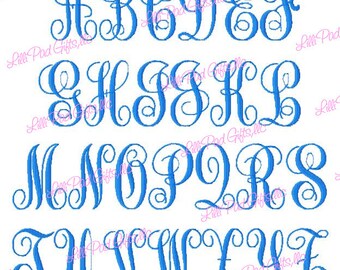 SUPER JUMBO ABC Script Machine Embroidery Font - Sizes 8" & 9"