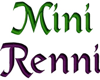 Mini Renni Machine Embroidery Font - Sizes .5in. (half inch) BUY 2 get 1 FREE - Mini Fonts