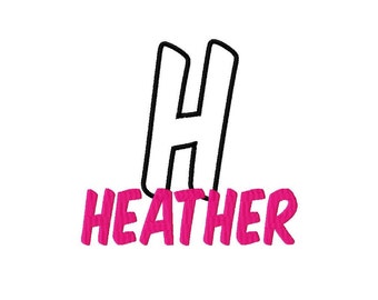 Heather Applique Font Set - Machine Embroidery Design - 4x4 Hoop, 5", 6" and 7"