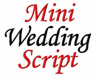 Mini Wedding Script - Machine Embroidery Font - Sizes .5in. (half inch) BUY 2 get 1 FREE - Mini Fonts