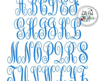 SUPER X Jumbo ABC Script Machine Embroidery Font - Sizes 10", 11" & 12", Jumbo Font, Super Jumbo, Script, lillipadgifts