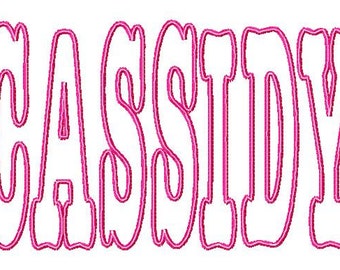 SUPER JUMBO Cassidy APPLIQUE Font Set - Machine Embroidery Font - Sizes 8", 9" & 10",11" and 12"