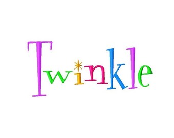 Twinkle Machine Embroidery Font - Sizes 1",2",3",4" BUY 2 get 1 FREE