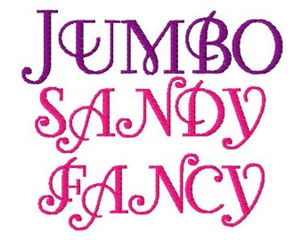 JUMBO Sandy Fancy Machine Embroidery Font - Sizes 5",6",7" - BUY 2 get 1 FREE