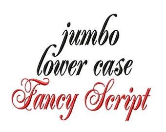 Jumbo LOWER CASE Fancy Script - Machine Embroidery Font - Sizes 5",6",7" and 5x7 Hoop - Buy 2 get 1 FREE