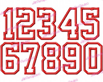 SUPER X School Time Applique Numbers - Machine Embroidery Font - Sizes 8