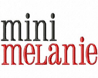 Mini Melanie - .5in. (half inch) - Machine Embroidery Font - BUY 2 get 1 FREE - Mini Fonts