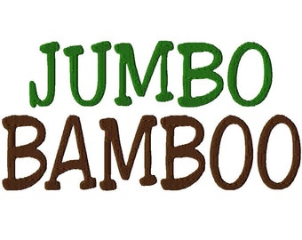 JUMBO Bamboo Script Machine Embroidery Font - Sizes 5",6",7" & 5x7 Hoop - Buy 2 get 1 Free