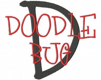 JUMBO Doodle Bug Machine Embroidery Font - Sizes 5",6",7" and 5x7 Hoop - BUY 2 get 1 FREE
