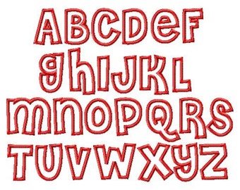 Go-Team Applique Font Set - Machine Embroidery Design - 2", 3" and 4"