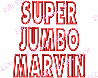 SUPER JUMBO Marvin APPLIQUE Font Set - Machine Embroidery Font - Sizes 10", 11" & 12"