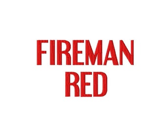 Fireman Red - Machine Embroidery Font - Sizes 1",2",3",4" BUY 2 get 1 FREE