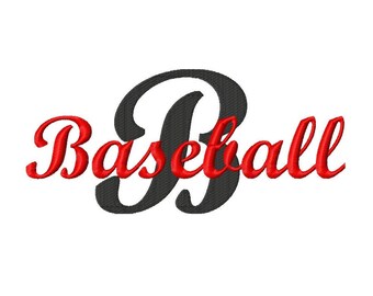 Baseball Time Script Machine Embroidery Font - Sizes 1",2",3",4" BUY 2 get 1 FREE