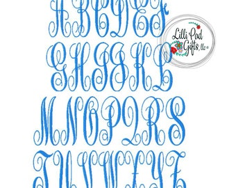 SUPER XX Jumbo ABC Script - Bx- Machine Embroidery Font - Sizes 13", 14" & 15", Jumbo Font, Super Jumbo, Script, lillipadgifts