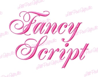 Fancy Script Machine Embroidery Font - BX - Sizes 2",3",4" BUY 2 get 1 FREE, fancy embroidery font, script, fancy, lillipadgifts