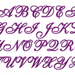 Vicky Script Machine Embroidery Font Sizes - Etsy