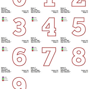SUPER JUMBO Chunk Block APPLIQUE Number Set Sizes 8, 9, 10 & 11, applique font, embroidery font, birthday numbers, large image 2